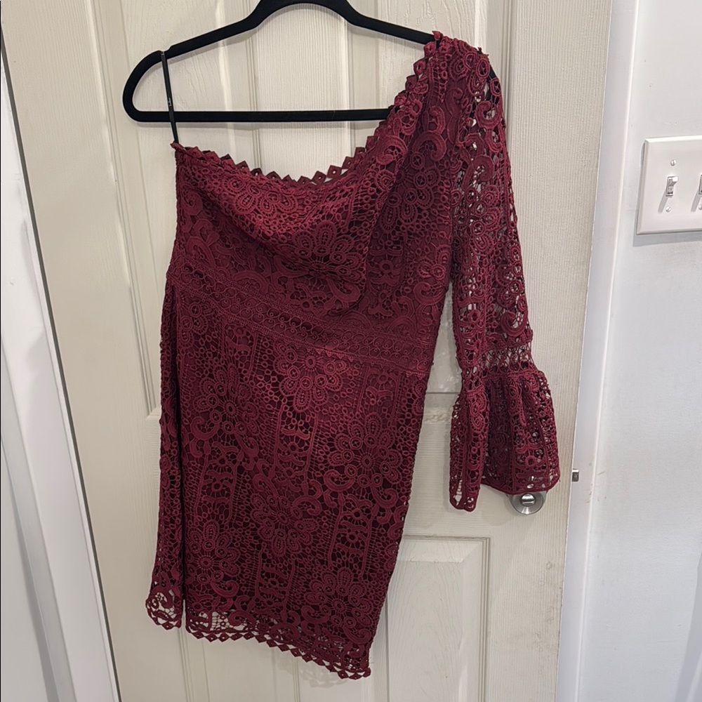 Red Asymmetrical One-Shoulder Bodycon Dress